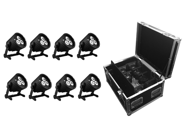 ASTERA AX5 Kit, 8 lamper i flght 8 x AX5 i flightcase med ladeplate