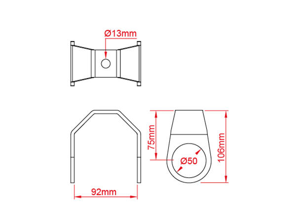 DOUGHTY opphengsbrakett for Ø48mm rør SWL 200Kg