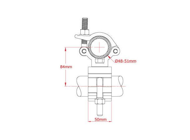 DOUGHTY swivel clamp 360° Sort. SWL 500Kg