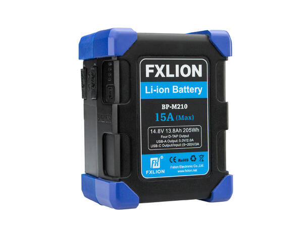 FXLION BP-M210 High Power V-lock batteri 14.8V, 210Wh. 4 x D-tap, USB-A, USB-C