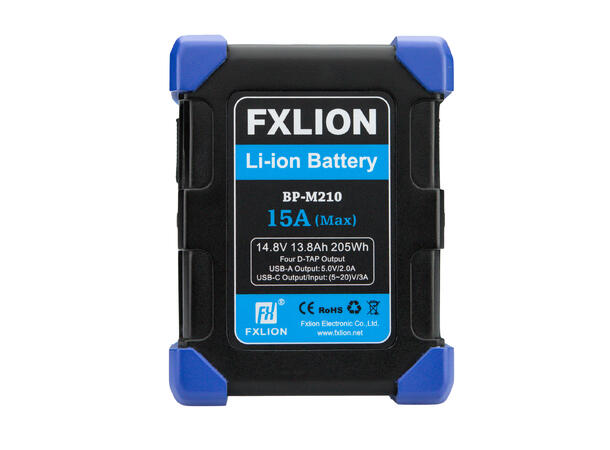 FXLION BP-M210 High Power V-lock batteri 14.8V, 210Wh. 4 x D-tap, USB-A, USB-C