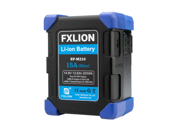 FXLION BP-M210 High Power V-lock batteri 14.8V, 210Wh. 4 x D-tap, USB-A, USB-C