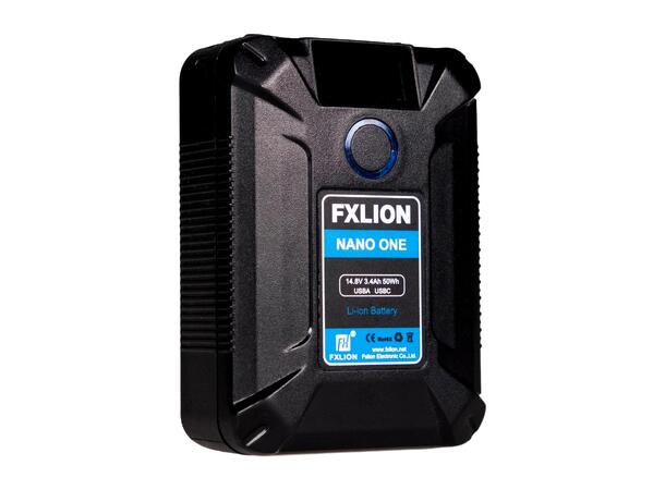 FXLION V-lock Nano One batteri 14.8V, 50Wh. D-tap, USB-A, USB-C inn/ut