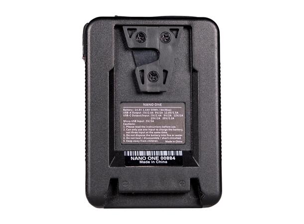 FXLION V-lock Nano One batteri 14.8V, 50Wh. D-tap, USB-A, USB-C inn/ut