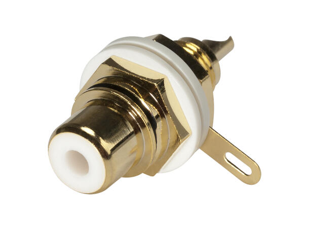 HICON HI-CEF01-WHT RCA hun for chassis Hvit fargering. Loddetilkobling