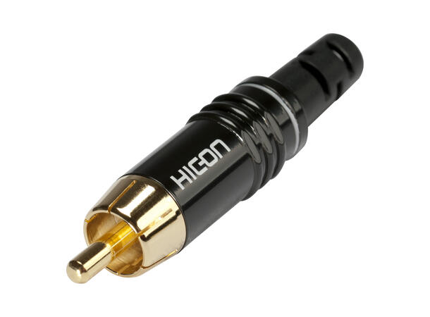HICON HI-CM06-NTL RCA han for kabel Hvit fargering. For kabel Ø4-6mm