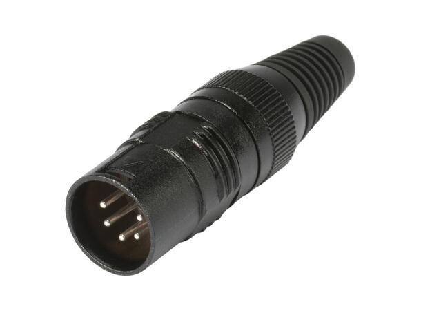 HICON HI-X5CM-M 5-pin XLR han for kabel Sort. Metall bakstykke