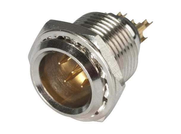 HICON HI-XMEM5 5-pin Mini XLR han For chassismontering. Loddetilkobling