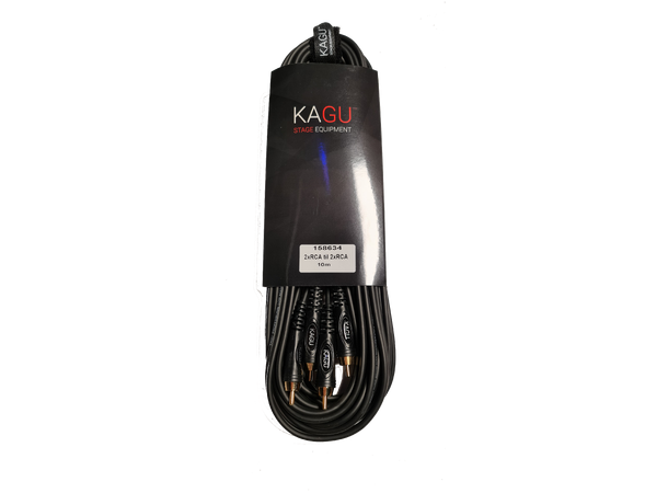 KAGU 2 x RCA til 2 x RCA, 10 meter Sort