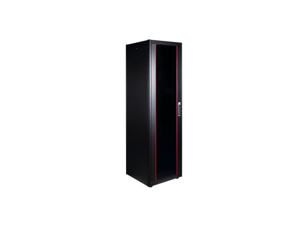 KAGU Gulvskap 19" B600 x D800, 42U Glassdør foran, perforert dør bak