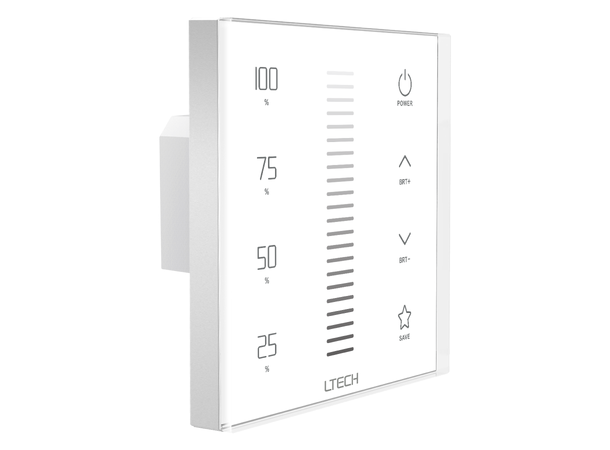 LTECH E1S kontroller RF og PWM 12-24VDC, 2 x 4A ut