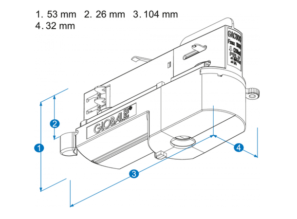 NA Global Pulse 3-C Adapter, DALI/DMX 10A, 100N, hvit