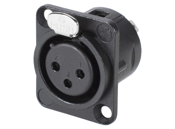 NEUTRIK NC3FDL1-BAG 3-pn XLR hun, chas. Sort. For D-panel