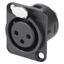 NEUTRIK NC3FDL1-BAG 3-pn XLR hun, chas. Sort. For D-panel