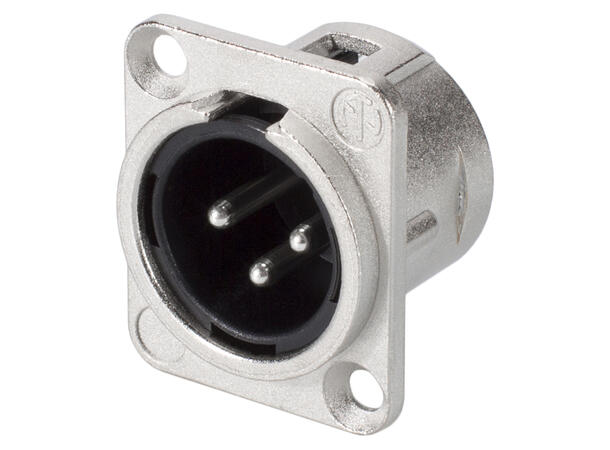 NEUTRIK NC3MDL1 3-pin XLR han, chassis Nikkel. For D-panel