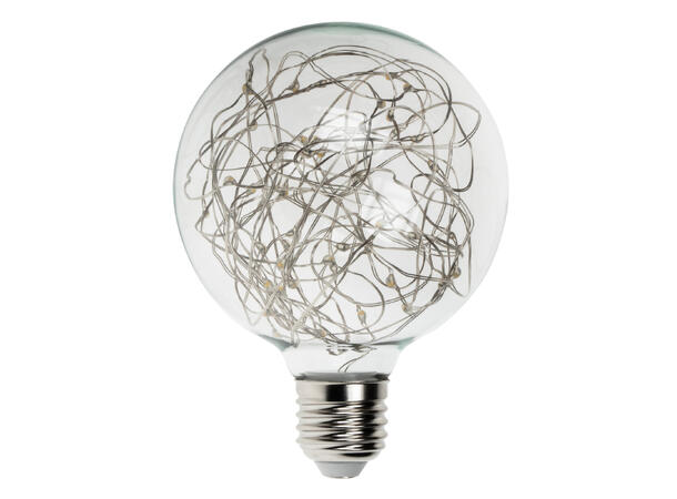 PROLITE LED Filament pære, Globe E27 1.7W, Ikke dimbar, Star, Blue