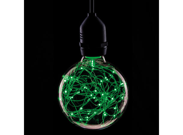 PROLITE LED Filament pære, Globe E27 1.7W, Ikke dimbar, Star, Green