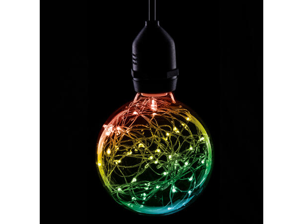 PROLITE LED filament pære E27, 1.7W Polycarbonate. RGB, twinkle effekt