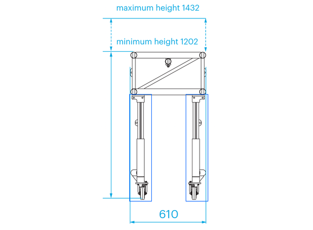 PROLYTE S36PRD1-L122 Trussdolly, 2-delt 122cm, Alu, Variabel Høyde, For S36Pr