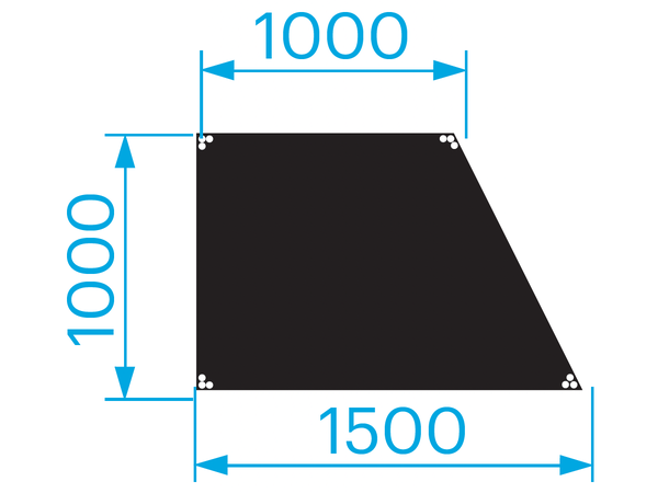 PROLYTE SM-D StageDex Basic scenepodie Trapes, 1x1x1,5M, Sort, Høyre