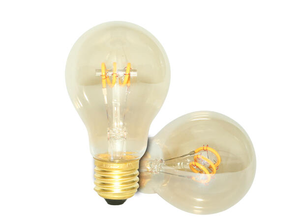 SBL LED filament pære E27, 4W. 2200K Ra>95. Ø60mm x H 108mm. Amber glass