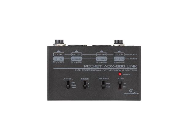 SOUNDSATION ADX-800 Link DI-boks Active, 2 ch, Power supply