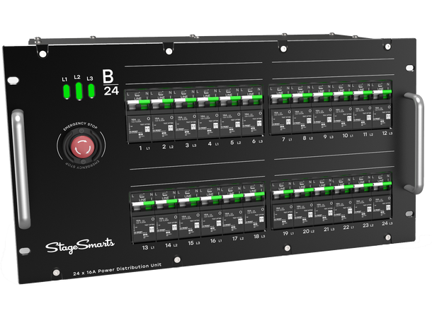 STAGESMARTS B-24  PDU 63A CEE 24 x 16A, 24 x Neutrik True1