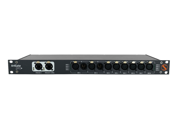 SUNDRAX ArtGate Pro Converter, 4 In/out DMX, ArtNet, sACN, 5pin XLR, 2xEthernet