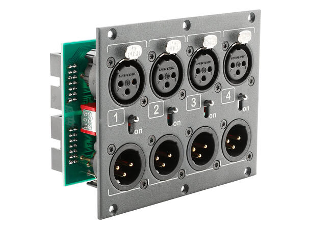 SYSBOXX SYC3-3161 Frontpanel 4x XLR3m + 4x XLR3f, m/ bryter