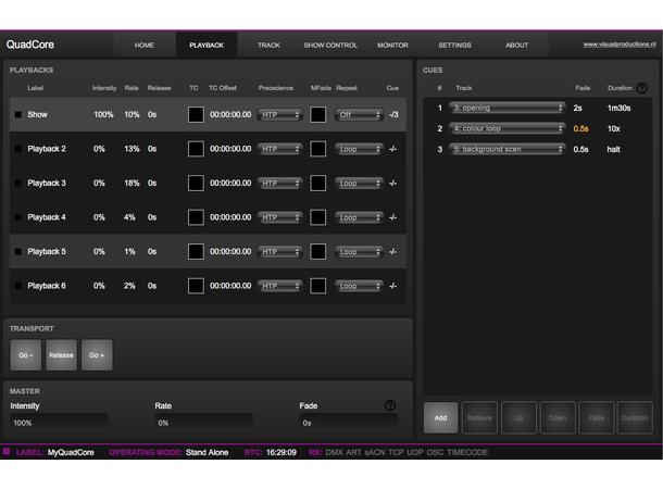 VISUAL PRODUCTIONS QuadCore Multiprotokoll lysstyring, 4 univers