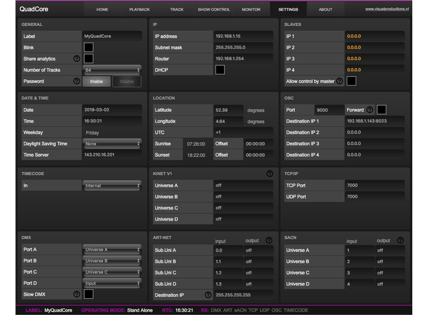 VISUAL PRODUCTIONS QuadCore Multiprotokoll lysstyring, 4 univers