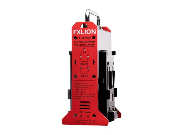 FXLION FX-4S7S2D Bi-voltage V-lock lader 29.4V, 5.0A