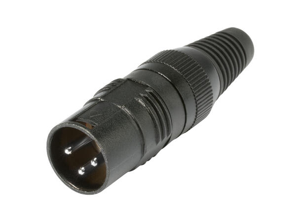 HICON HI-X3CM-M 3-pin XLR han for kabel Sort. Metall bakstykke