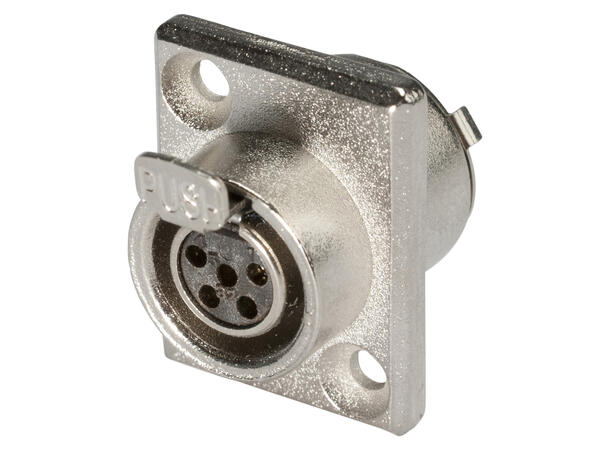 HICON HI-XMEF5 5-pin Mini XLR hun D-panel. Loddetilkobling