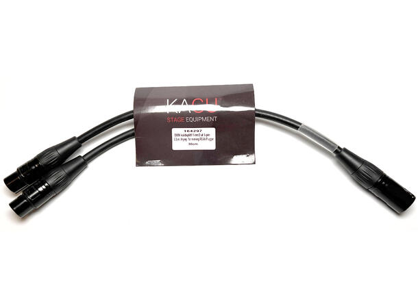 KAGU DMX kaldsplitt 1 inn/2 ut 5-pin 30cm. Krymp for merking. REAN Plugger