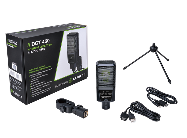 LEWITT DGT 450 USB mikrofon Alt i ett løsning for opptak