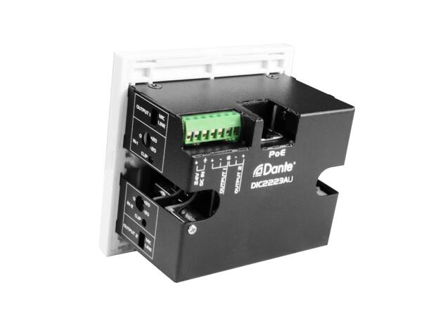 MCLELLAND DIC2223AU Veggpanel, Dante 2 x input XLR, 2 x Output XLR