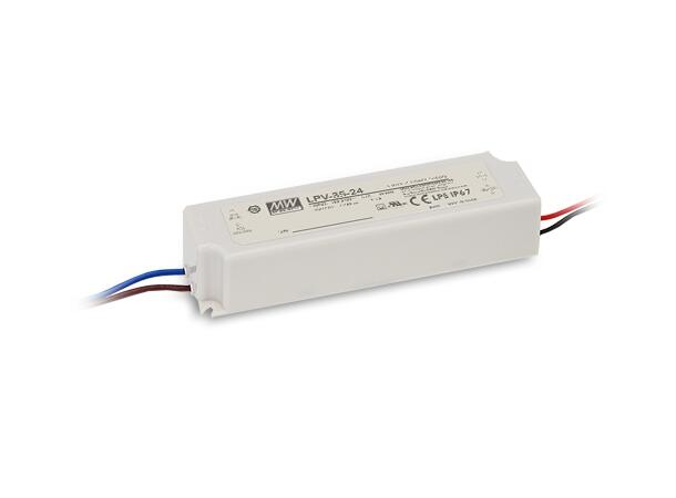 MEANWELL Strømforsyning 5VDC, 30W 5A. For LED strip etc. IP 67
