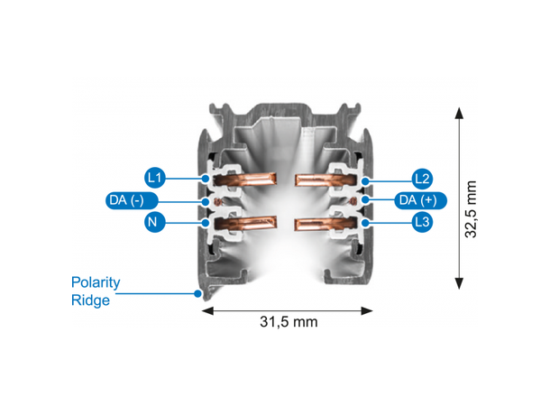 NA Global Pulse XTSC Lysskinne, 4m hvit 3-CCT DALI