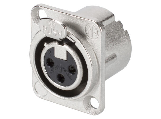 NEUTRIK NC3FDLX 3-pin XLR hun, chassis Nikkel. For D-panel