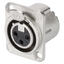 NEUTRIK NC3FDLX 3-pin XLR hun, chassis Nikkel. For D-panel