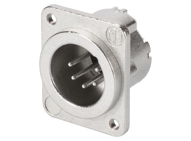 NEUTRIK NC5MDLX-M3 5-pin XLR han, chas. Nikkel. For D-panel, M3 gjenger