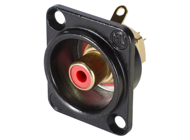 NEUTRIK NF2D-B2 RCA hun D-panel Rød fargering. Loddetilkobling