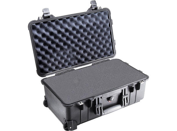 PELI™ 1510, Med skum og hjul, Sort Innv. mål: 502 x 279 x 193mm, Carry-on