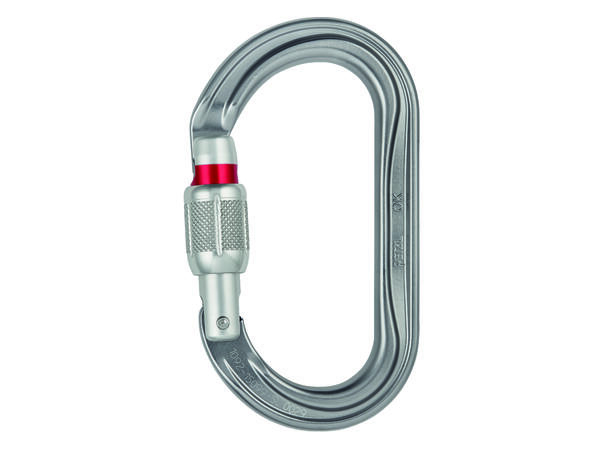 PETZL OK Karabinkrok med skrulås 25kN, grå, aluminium