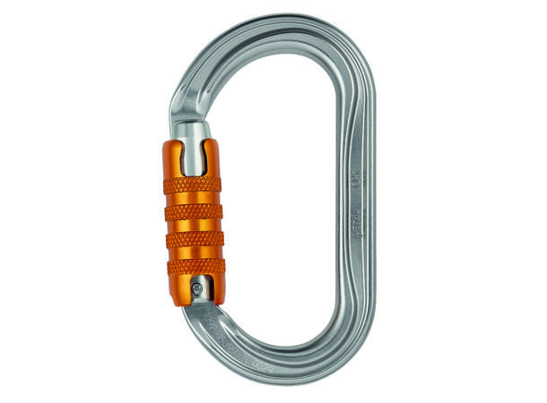 PETZL OK Karabinkrok med triactlås 25kN, Grå, aluminium, selvlåsende