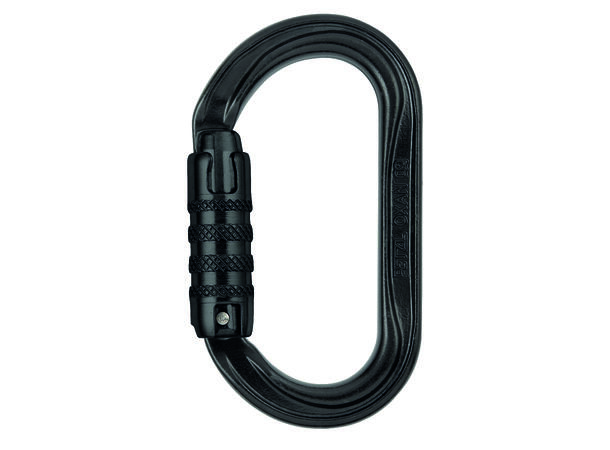 PETZL OXAN Karabinkrok med triactlås 38kN, sort, stål, selvlåsende