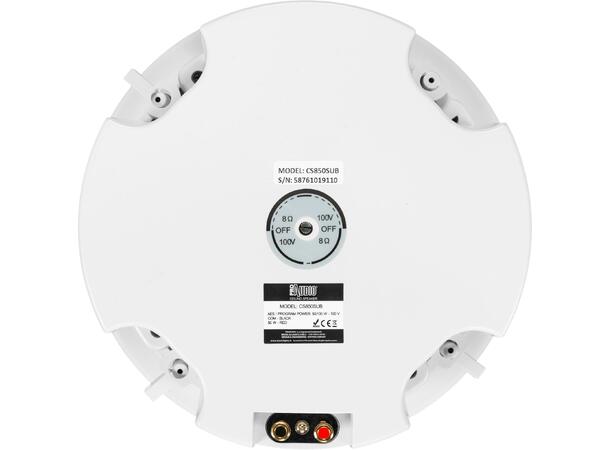 PROAUDIO CS850SUB subbasshøyttaler 8" 50W, 8Ohm eller 100V linje. Hvit