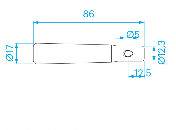 PROLYTE CCS7-703 Spigot For R-Klipps, kort, for C52T