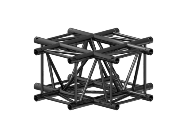 PROLYTE H30V-C016 Firkant hjørne 4-Veis Kryss, Sort, Ø48x3mm